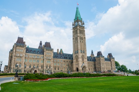 Centre block of the Parliament buildings in Ottawa
